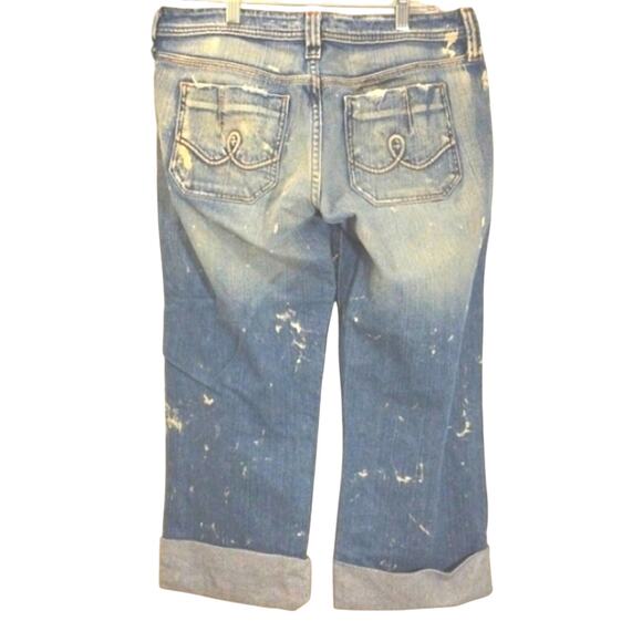 Y2K Hippie Denim Capris Jeans Sz 9 Distressed Details Boho Gypsy Festival VNTG - Picture 7 of 10